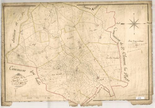 Section A dite de Hauteville, feuille n°3 (parcelles 419-856).