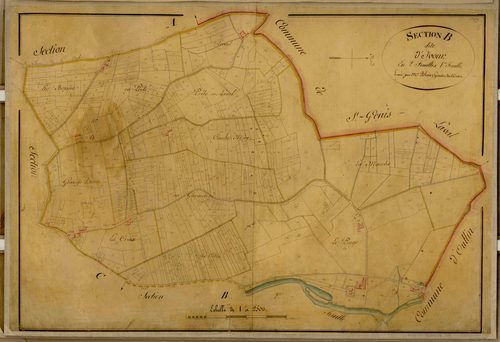 Section B dite d'Ivour, feuille n°1 (parcelles 1-637).