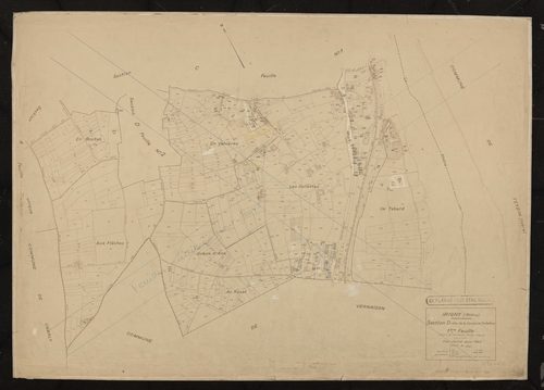 Section D dite de la Combe et Sellettes - 1ere feuille (Partie de l'ancienne feuille unique). Plan révisé pour 1944. Plan réédité pour 1975.