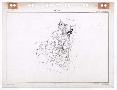 Tableau d'assemblage (TA). Cadastre remanié pour 1986.