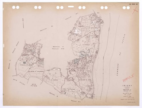 Section C feuille n°1. Plan révisé pour 1944. 4e edition pour 1980. Plan annulé.