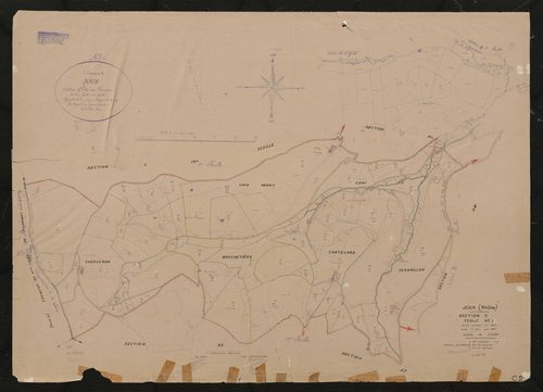 Section C feuille n°2. Feuille dressée en 1818 mise à jour pour 1967.