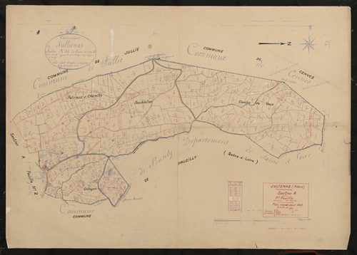 Section A 1ère feuille (ancienne 1ère feuille). Plan révisé pour 1937.