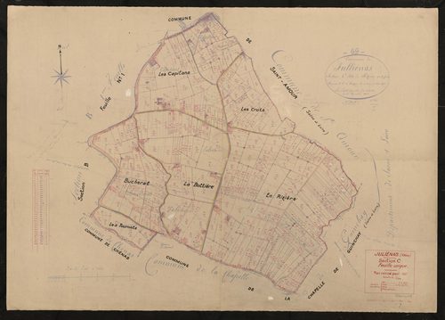Section C feuille unique. Plan révisé pour 1937.