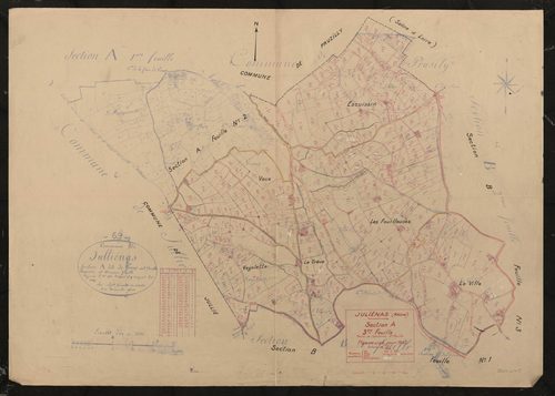Section A 3e feuille (partie de l'ancienne 2e feuille). Plan révisé pour 1937.