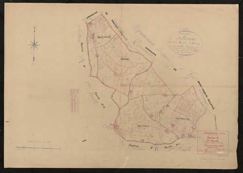 Section B 3e feuille (partie de l'ancienne 2e feuille). Plan révisé pour 1937.