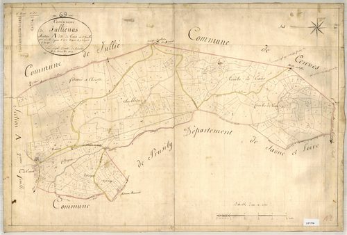 Section A dite de Veaux, feuille n°1 (parcelles 1-353).