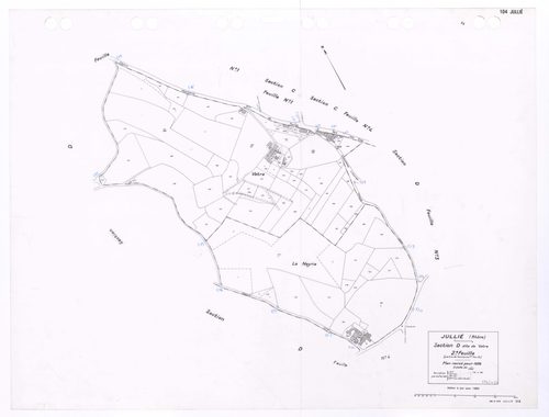 Section D dite de Vâtre 2e feuille (partie de l'ancienne 1ère feuille). Plan révisé pour 1935. Edition à jour pour 1983.