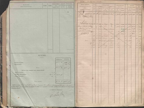 État de sections et matrice des propriétés foncières.
