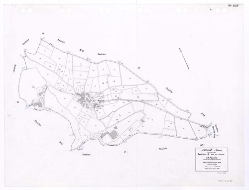 Section B dite du Robert 4e feuille (partie de l'ancienne 2e feuille). Plan révisé pour 1935. Edition à jour pour 1983.