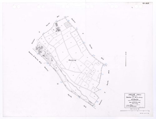 Section C dite du Bourg 4e feuille (partie de l'ancienne feuille unique). Plan révisé pour 1935. Edition à jour pour 1983.