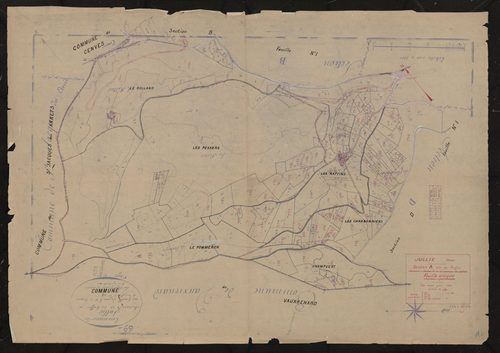 Section A dite des Raffins feuille unique. Plan révisé pour 1935.