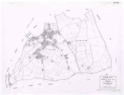 Section C dite du Bourg 1ère feuille (partie de l'ancienne feuille unique). Plan révisé pour 1935. Edition à jour pour 1983.