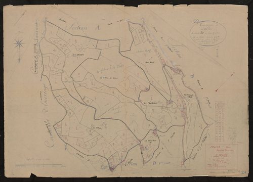 Section D dite de Vâtre 1ère feuille (ancienne 2e feuille). Plan révisé pour 1935.