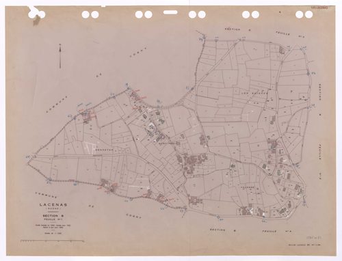 Section B 1ère feuille. Feuille dressée en 1830 révisée pour 1933. Edition à jour pour 1983.
