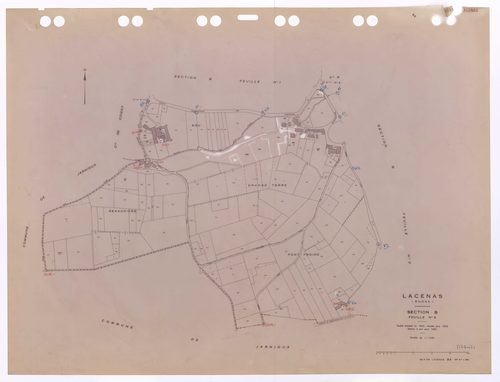 Section B 4e feuille. Feuille dressée en 1830 révisée pour 1933. Edition à jour pour 1983.
