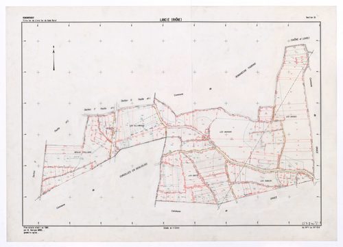 Plans minutes (couleur) : documents préparatoires. Section ZA. Plan établi en 1984.