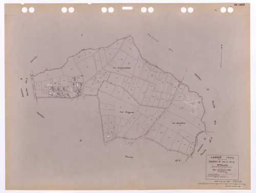 Section A dite du Bourg 3e feuille (partie de l'ancienne feuille unique). Plan révisé pour 1935. Edition à jour pour 1983.