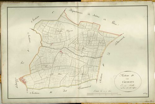 Section D (parcelles 1-756), feuille unique.
