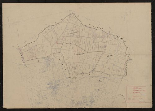 Section A dite du Bourg 3e feuille (partie de l'ancienne feuille unique). Plan révisé pour 1935.
