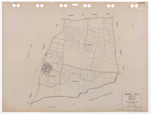 Section E 2e feuille (partie de l'ancienne feuille unique). Plan révisé pour 1935. Edition à jour pour 1983.