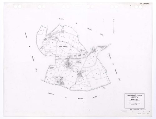 Section A 3e feuille (partie de l'ancienne 1ère feuille). Plan révisé pour 1934. Edition à jour pour 1983.