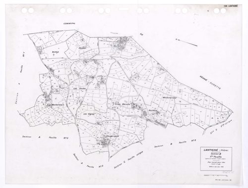 Section B 1ère feuille (partie de l'ancienne feuille unique). Plan révisé pour 1934. Edition à jour pour 1983.
