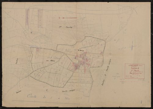 Section B 2e feuille (partie de l'ancienne feuille unique). Plan révisé pour 1934.