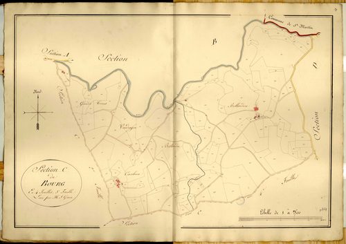 Section C dite du Bourg, feuille n°3 (parcelles 323-509).