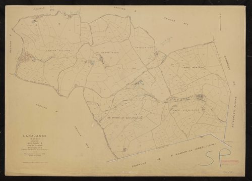 Section E dite de Lamure feuille n°2 (partie des anciennes 2e et 3e feuilles). Plan cadastral révisé pour 1952.