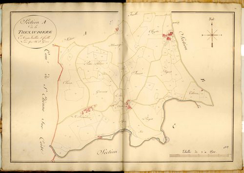 Section A dite de la Thenaudière, feuille n°3 (parcelles 208-362).