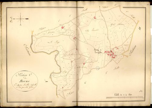 Section C dite du Bourg, feuille n°2 (parcelles 106-322).