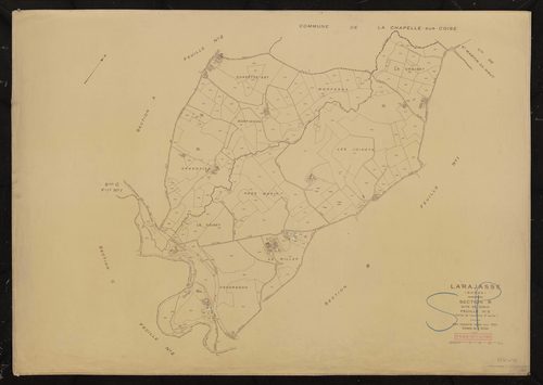 Section B dite de Gimio feuille n°2 ( partie de l'ancienne 2e feuille). Plan cadastral révisé pour 1952.