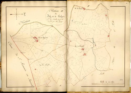 Section E dite du Joly et de l'Aubépin, feuille n°3 (parcelles 651-939).