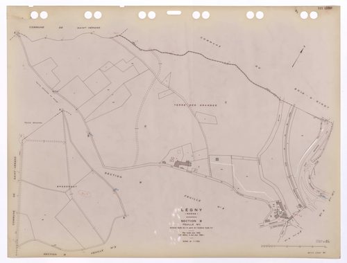 Section B feuille n°1 (ancienne feuille B2 et partie de l'ancienne feuille B1). Plan révisé pour 1932. 2e édition à jour pour 1982.