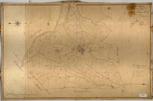 Section A dite du Bourg, feuille unique (parcelles 1-890).