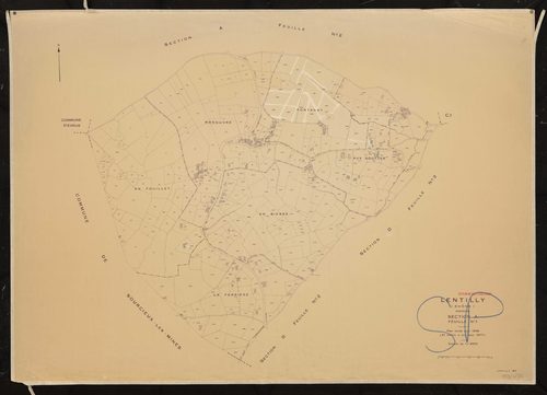 Section A feuille n°1. Plan cadastral révisé pour 1936. 2e édition à jour pour 1977.