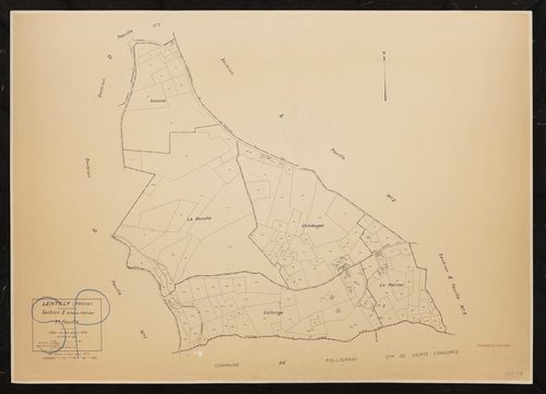 Section E dite du Poirier 1ère feuille. Plan cadastral révisé pour 1936. 2e édition à jour pour 1977.