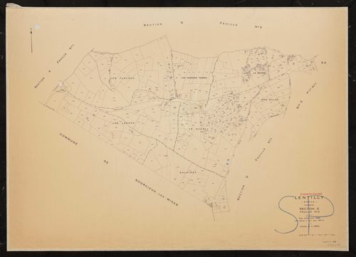Section D feuille n°2. Plan cadastral révisé pour 1936. 2e édition à jour pour 1977.