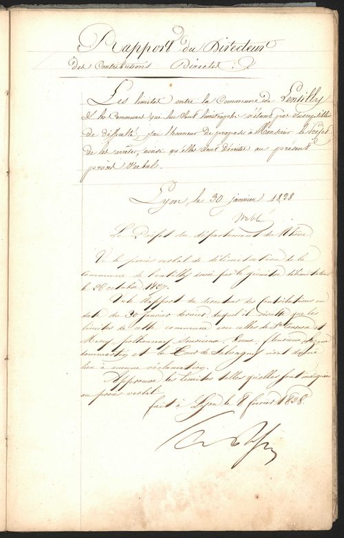Lentilly, 26 octobre 1827.