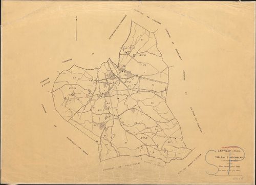 Tableau d'assemblage (TA). Plan cadastral révisé pour 1936. 2e édition à jour pour 1977.