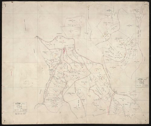 Recto : section A 2e feuille. Levé n°15 du 1er juin au 2 juillet 1946. Section B 1ère feuille. Levé n°16 du 16 au 31 juillet 1946.