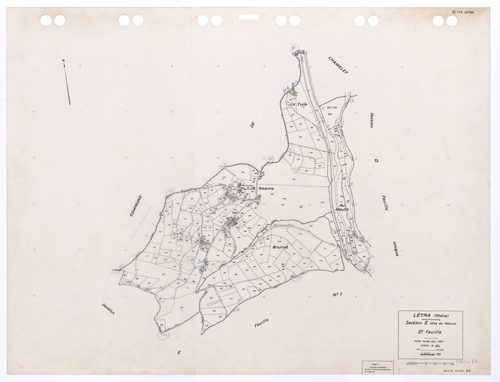 Section E dite du Néanne 2e feuille. Feuille révisée pour 1947. Edition à jour 1993.