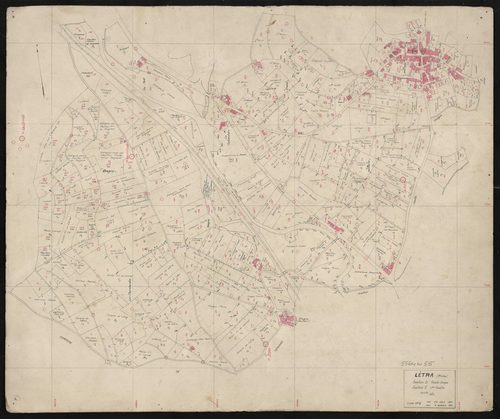 Verso : section D feuille unique et Section E 1ère feuille. Levé n°2 du 25 août au 4 octobre 1941.