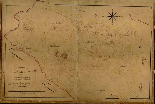 Section C dite de Chatillattar, feuille unique (parcelles 1-832).