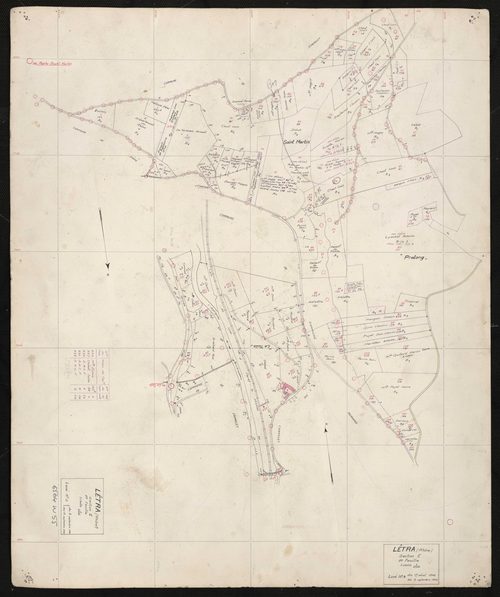 Verso : section E 2e feuille. Levé n°4 du 17 août au 5 septembre 1942 et levé n°5 du 8 au 15 septembre 1942.