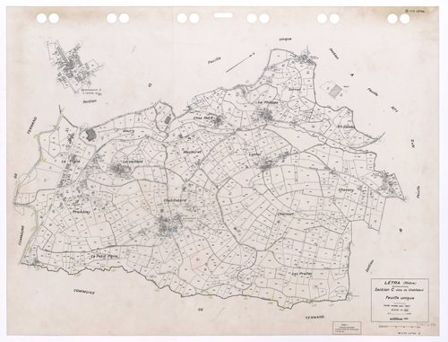 Section C dite de Chatillatard feuille unique. Feuille révisée pour 1947. Edition à jour 1993.