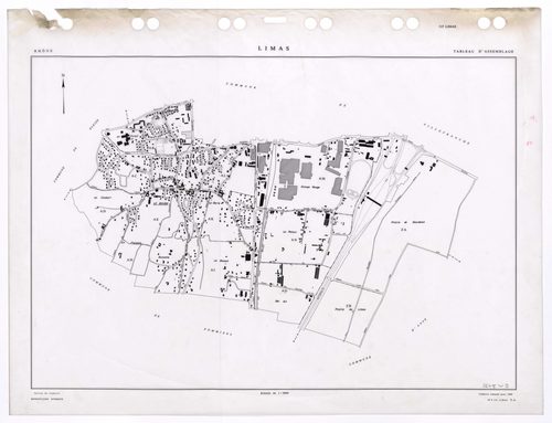 Tableau d'assemblage (TA). Cadastre remanié pour 1989.