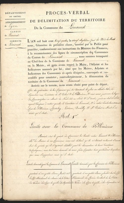 Limonest, 27 mars 1824.