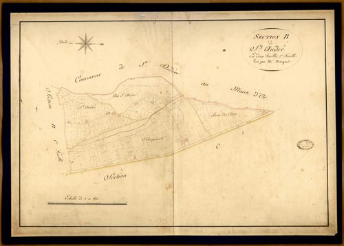 Section B dite de Saint-André, feuille n°2 (parcelles 801-1008).